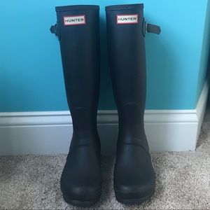 Hunter Tall Matte Black Rain Boots